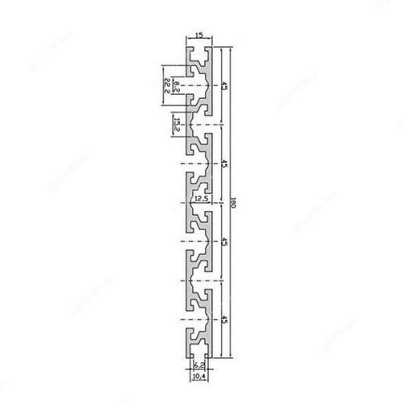 Extrusion Cutting Pad, 15180, 15 Series, Aluminium, 16 x 50MM, Silver