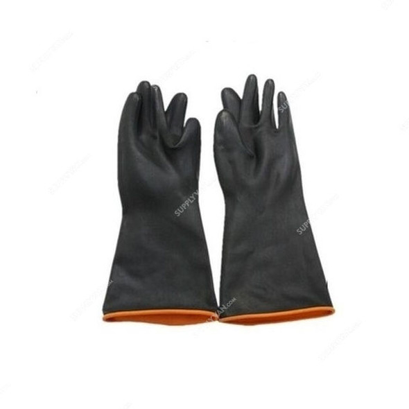 Rubber Sun Gloves, L, Black, PK10