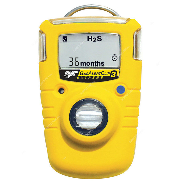 Honeywell Gas Detector Monitor, BW C3-H, H2S, Yellow