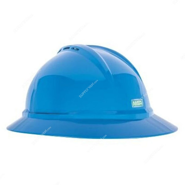 MSA Safety Helmet With Ratchet Suspension, N118241099, V-GARD, Polyethylene, Blue
