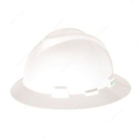 MSA Safety Helmet With Ratchet Suspension, N118240199, V-GARD, Polyethylene, White