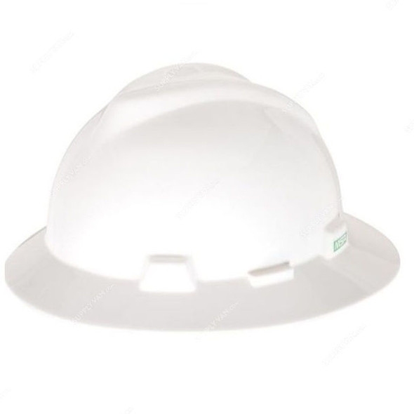 MSA Safety Helmet With Ratchet Suspension, N118240899, Polyethylene, White