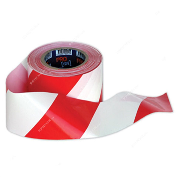 Tuf-Fix Warning Tape, WT2041160Y, Red and White, 70MM x 146 Mtrs