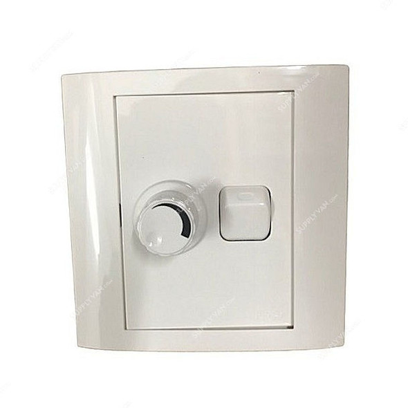 Hager Fan Control Switch, WXED1R500, Polycarbonate, White
