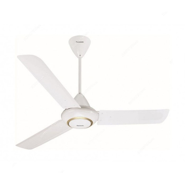 Panasonic Ceiling Fan, F-56MZ2, 3 Blade, 56 Inch, White and Gold