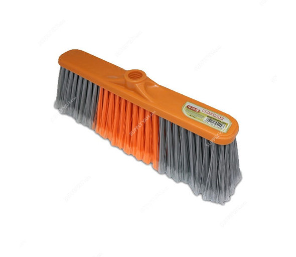 Britemax Broom Head With Stick, FB-410-PB, Orange and Grey