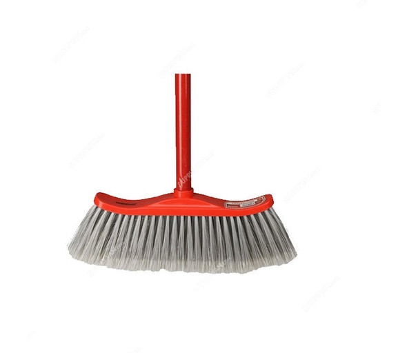 Britemax Broom Head W/ Stick, FB-413-SM, Red and Grey