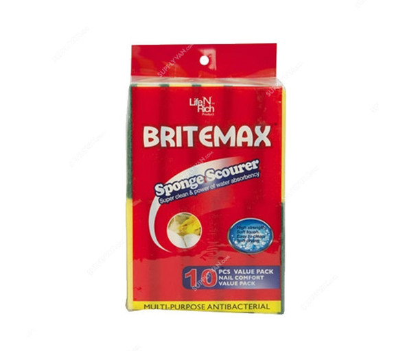 Britemax Sponge Scrubber, BM 272, Printing Grip, Multicolor, PK3