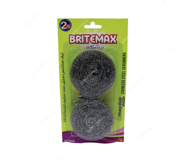 Britemax Scour Pad, BM 282, Stainless Steel, Silver