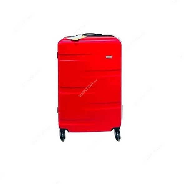 Traveller Trolley Bag, TR-1017, ABS with PU Lining, 4 Wheel, 24 Inch, Red