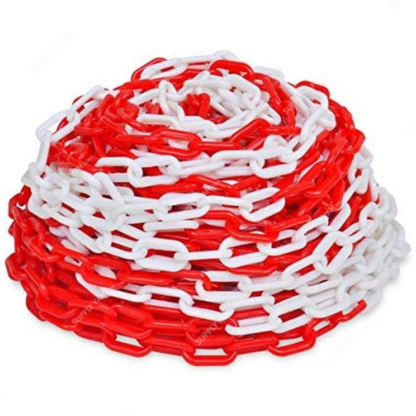 Safety Chain, 6mm, Red and White