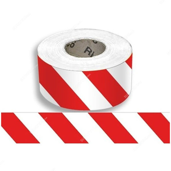 Warning Tape, 3 x 250 Yard, Red and White