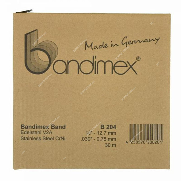 Bandimex Light Duty Clamping Band, B-204, 12.7MM x 30 Mtrs