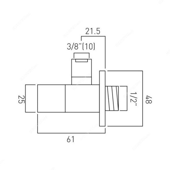 Vado Angle Valve, PEX-232-C-P, Chrome Finish, Silver