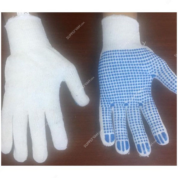 Workworth Dotted Gloves, WW-1421, Size10, White and Blue, PK12