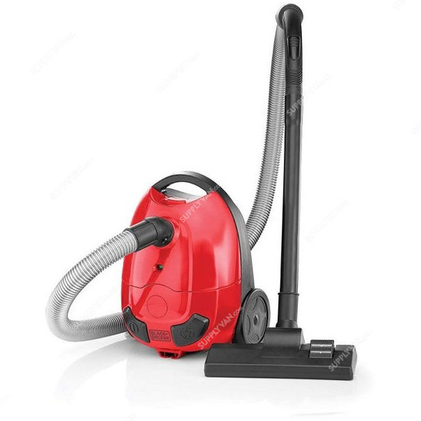 Black and Decker Bagged Vacuum Cleaner, VM1200-B5, 1000W, 1L, Red and Black