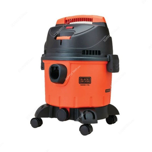 Black and Decker Wet and Dry Vacuum Cleaner, WDBD10-B5, 1200W, 10L, Orange and Black
