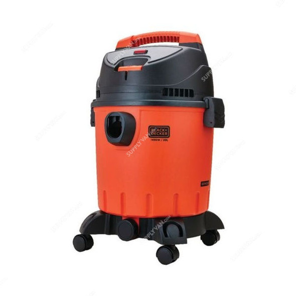 Black and Decker Wet and Dry Vacuum Cleaner, WDBD20-B5, 1400W, 20L, Orange and Black