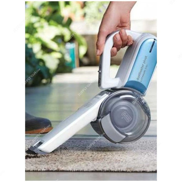 Black and Decker Cordless Vacuum Cleaner, PV1020L-B5, 10.8V, 440ML, White and Grey
