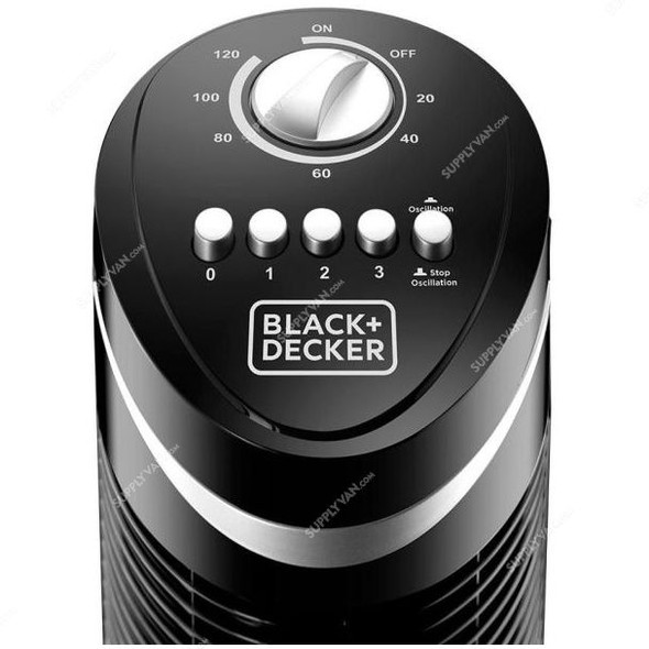 Black and Decker Tower Fan, TF50-B5, 50W, Black