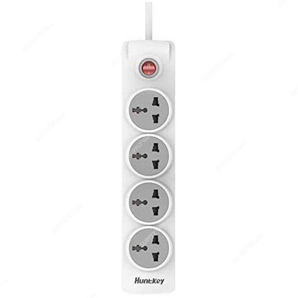 Huntkey Extension Socket, SZN401, 4 Way, 1.8 Mtrs, White