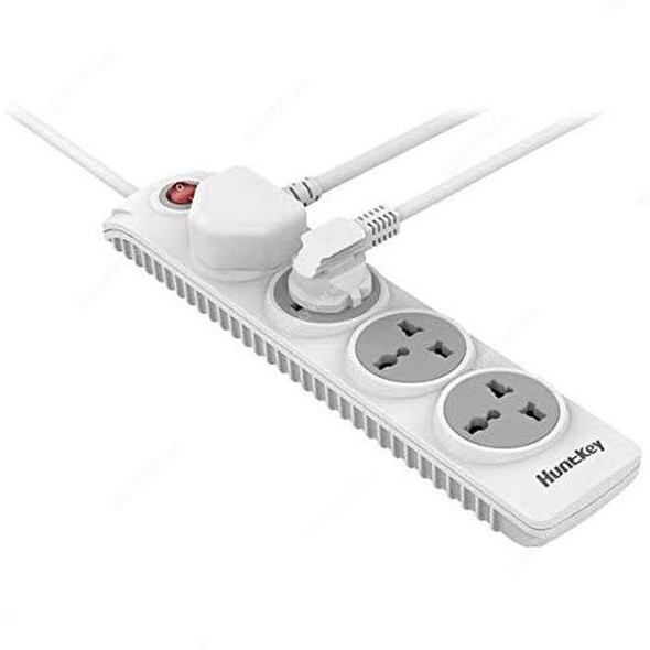 Huntkey Extension Socket, SZN401, 4 Way, 1.8 Mtrs, White