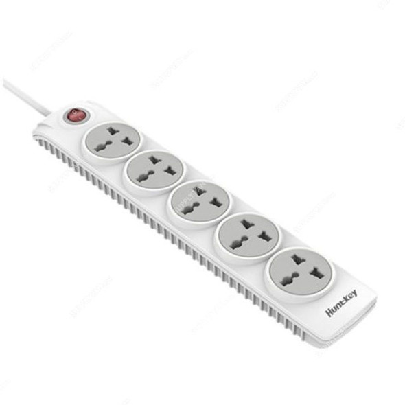 Huntkey Extension Socket, SZN501, 5 Way, 3 Mtrs, White