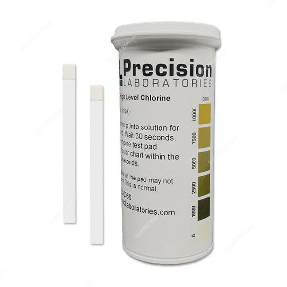 Precision Chlorine Test Strip, CHL-10000, 10000ppm, PK100