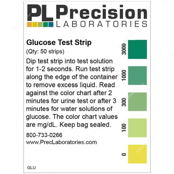 Precision Glucose Test Strip, GLU, 64 x 5MM, PK50