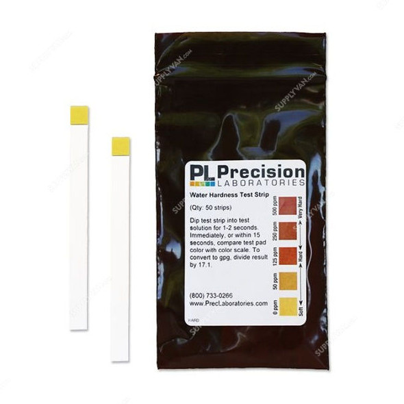 Precision Water Hardness Test Strip, HARD, 0-500ppm, 64 x 5MM, PK50