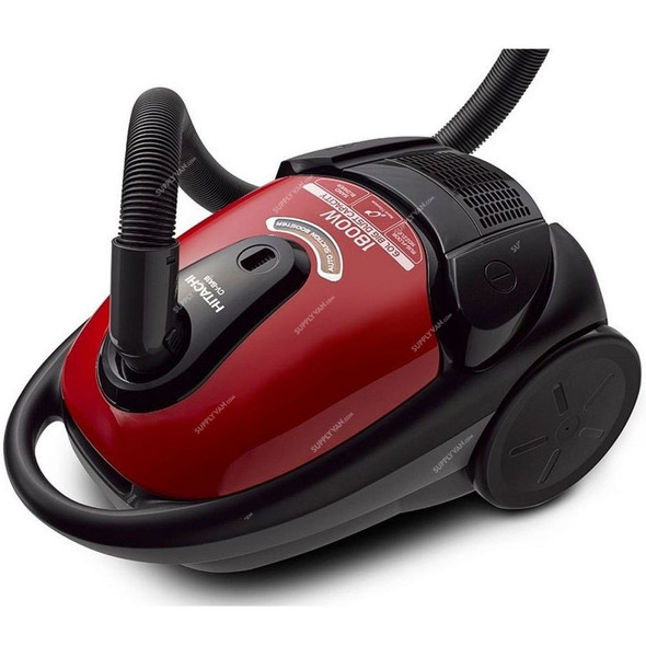 Hitachi Canister Vacuum Cleaner, CVBA18, 1800W, 6 Ltrs, Red and Black