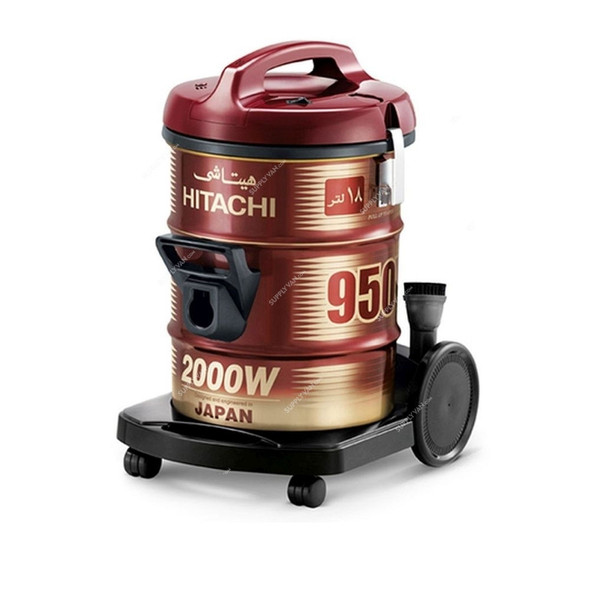 Hitachi Vacuum Cleaner, CV950Y, 2000W, 18 Ltrs, Wine Red
