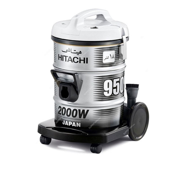 Hitachi Vacuum Cleaner, CV950Y, 2000W, 18 Ltrs, Platinum Grey