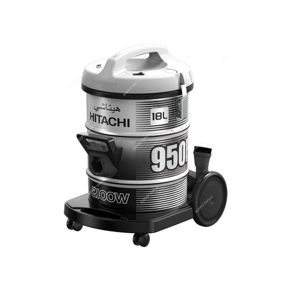 Hitachi Vacuum Cleaner, CV950F, 2100W, 18 Ltrs, Platinum Grey