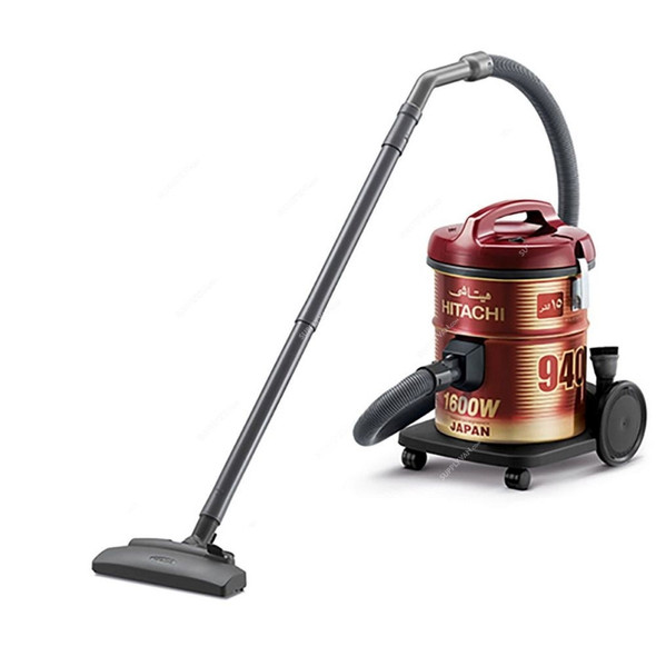 Hitachi Vacuum Cleaner, CV940Y, 1600W, 220V, 15 Ltrs, Wine Red