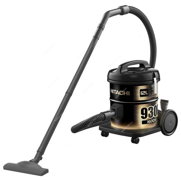 Hitachi Vacuum Cleaner, CV930F24CBSBK, 2200W, 12 Ltrs, Gold and Black