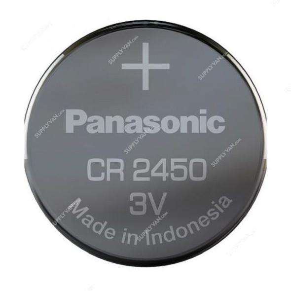 Panasonic Coin Battery, CR2450, Lithium, 3V