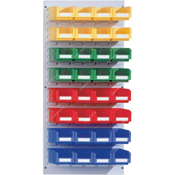 Bito Louvered Panel With Pick Bins, SK-SET3, 32 Bins, 991 x 457MM, Blue