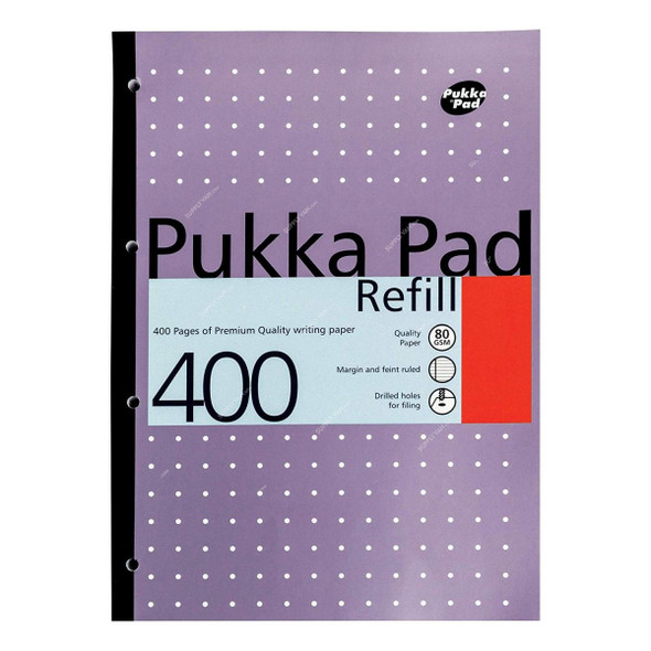 Pukka Pad Refill Notebook, A4, 80 Gsm, 400 Pages, Violet
