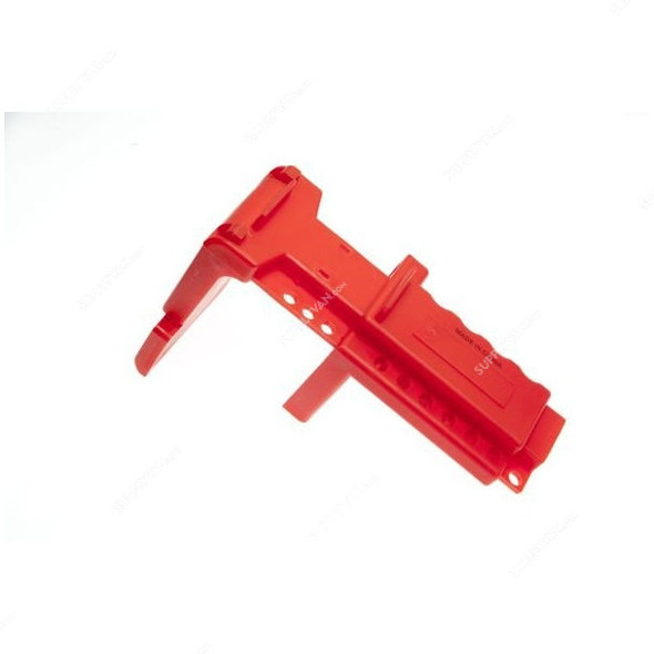 Loto-Lok Ball Valve Lockout, VL-BV-3863SL, Polypropylene, 38-63MM, Red