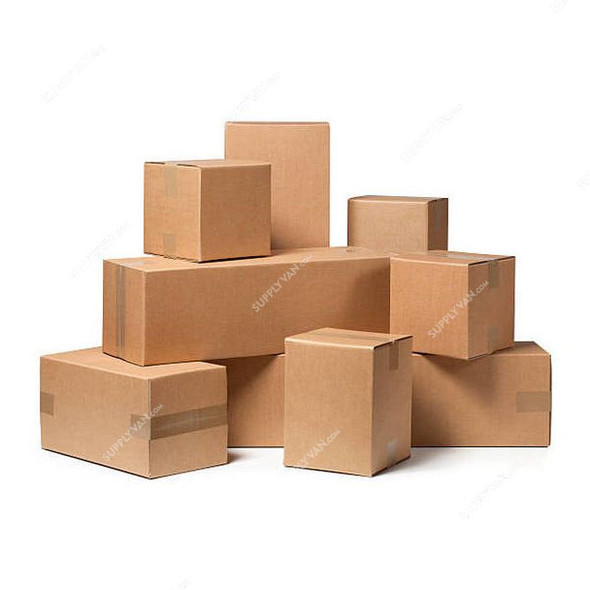 Corrugated Shipping Box, 5 Ply, 45CM Length x 45CM Width x 23CM Height, Brown, 5 Pcs/Pack