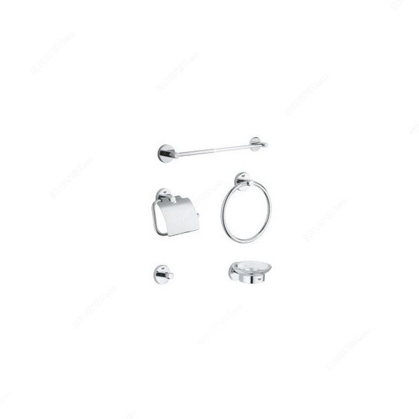 Grohe 5 in 1 Bathroom Accessories Set, 40344000, Essentials, Chrome Plated, 5 Pcs/Set