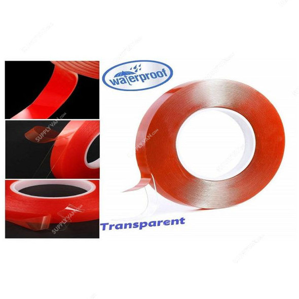Acrylic Tape, 12MM Width x 50 Mtrs Length, Clear