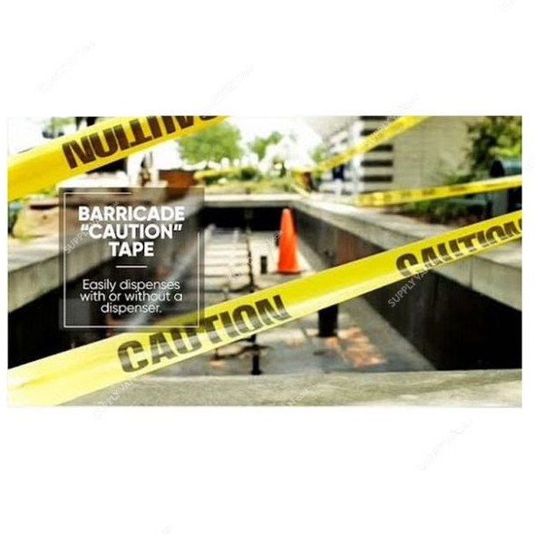 Caution Warning Tape, 3 Inch Width x 100 Mtrs Length, Yellow