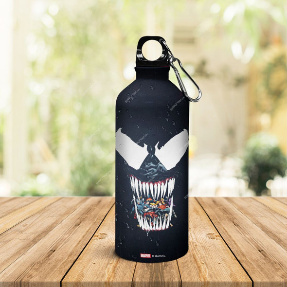 Wackylicious Venom Silhouette Sipper Water Bottle, 600ML, Black