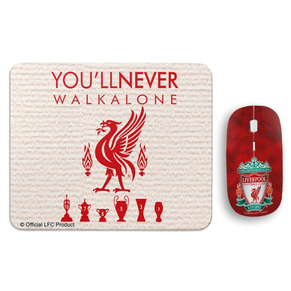 Wackylicious Liverpool Wireless Mouse With Mouse Pad, 965-1231-613, Red, Combo Offer