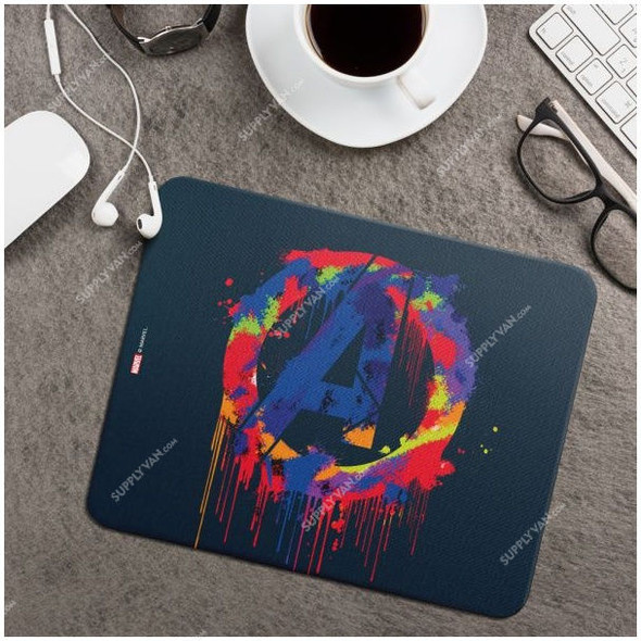 Wackylicious Avengers logo Mouse Pad, 670-410-95, PU Leather, 18 x 21CM, Blue/Red