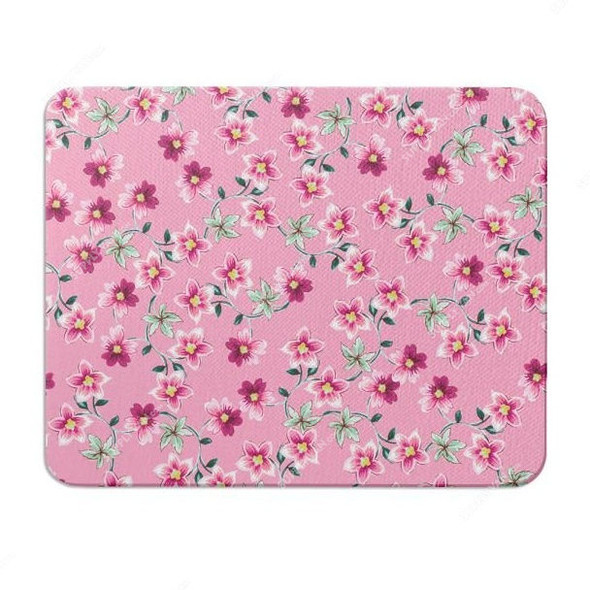 Wackylicious Floral Mouse Pad, 618-410-95, PU Leather, 18 x 21CM, Pink