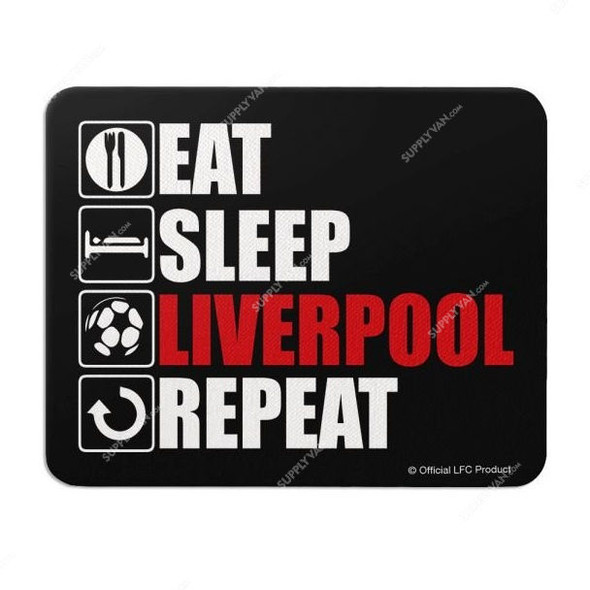 Wackylicious Liverpool Mouse Pad, 970-410-95, PU Leather, 18 x 21CM, Black/Red