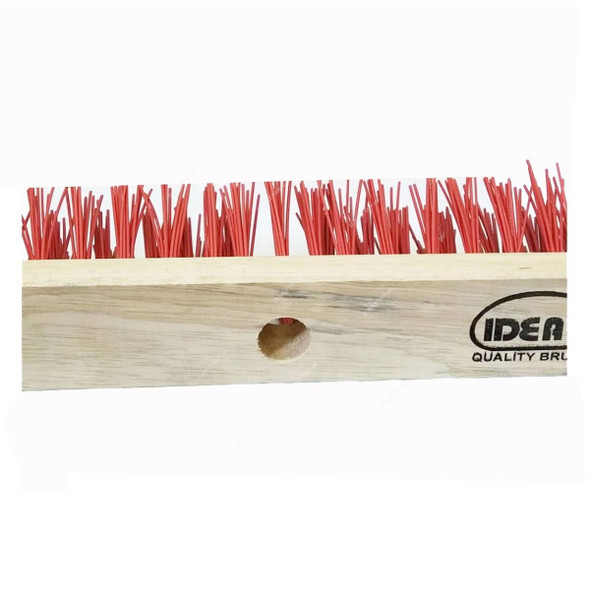 Ideal Hard Brush, 6 Row, Off-White/Red